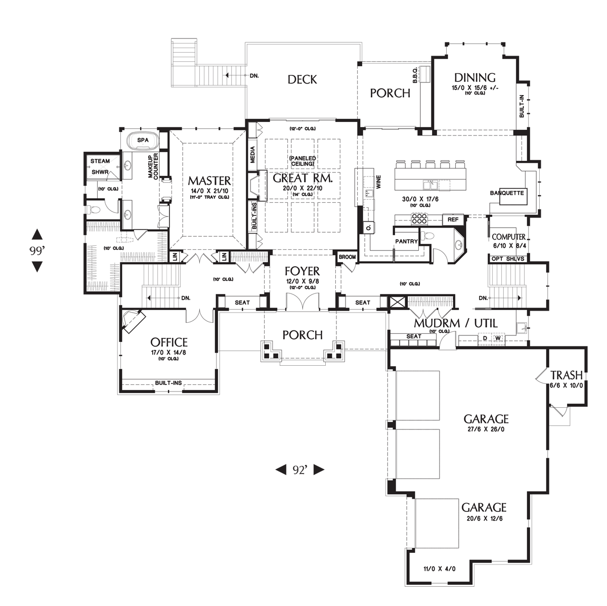 Main Floor Plan image for Mascord Wickham-Practicality Plus Luxury Equals Perfection-Main Floor Plan