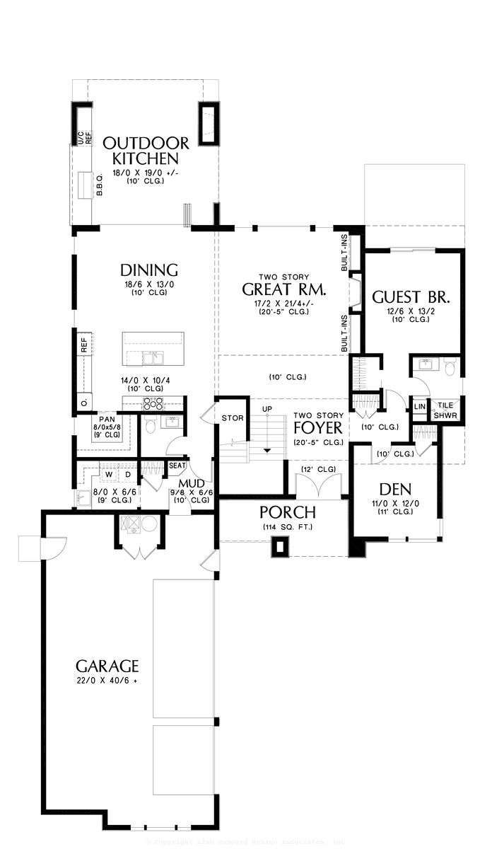 Main Floor Plan image for Mascord Ashton Court-Amenity Rich Prairie Home with Great Living Spaces-Main Floor Plan
