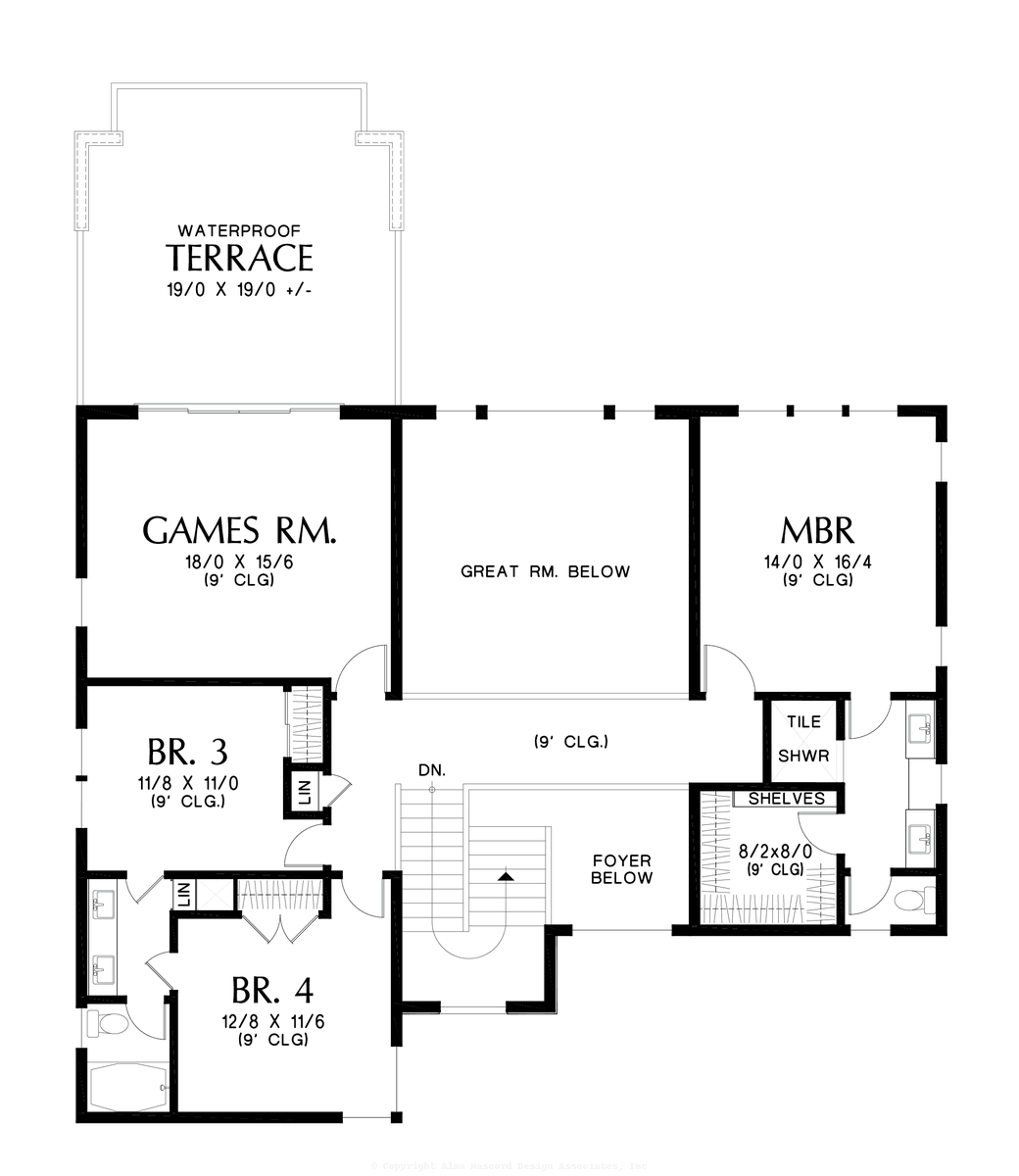 Upper Floor Plan image for Mascord Ashton Court-Amenity Rich Prairie Home with Great Living Spaces-Upper Floor Plan