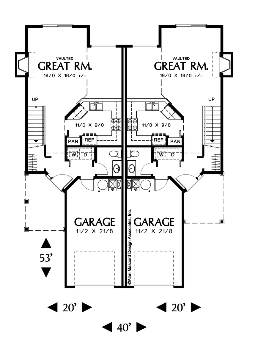 Main Floor Plan image for Mascord Mayfielder-Appearance of a Single Unit in Duplex-Main Floor Plan