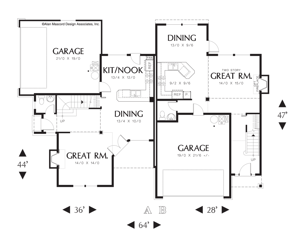 Colonial House Plan 4012 The Edgeworth: 2935 Sqft, 3 Beds, 2.1 Baths