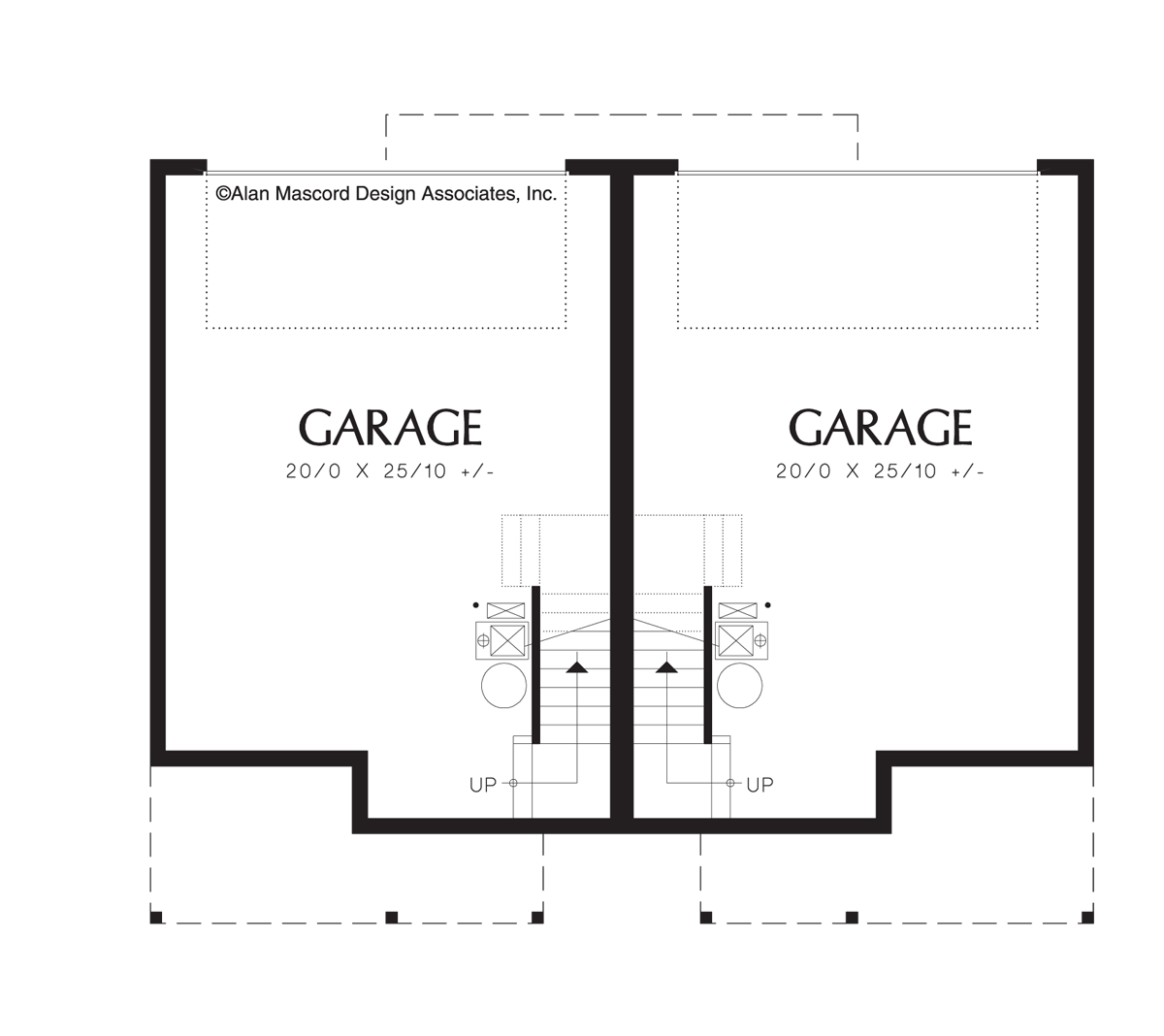 Lower Floor Plan image for Mascord Woodbury-Double Garage Tucked into Hillside-Lower Floor Plan