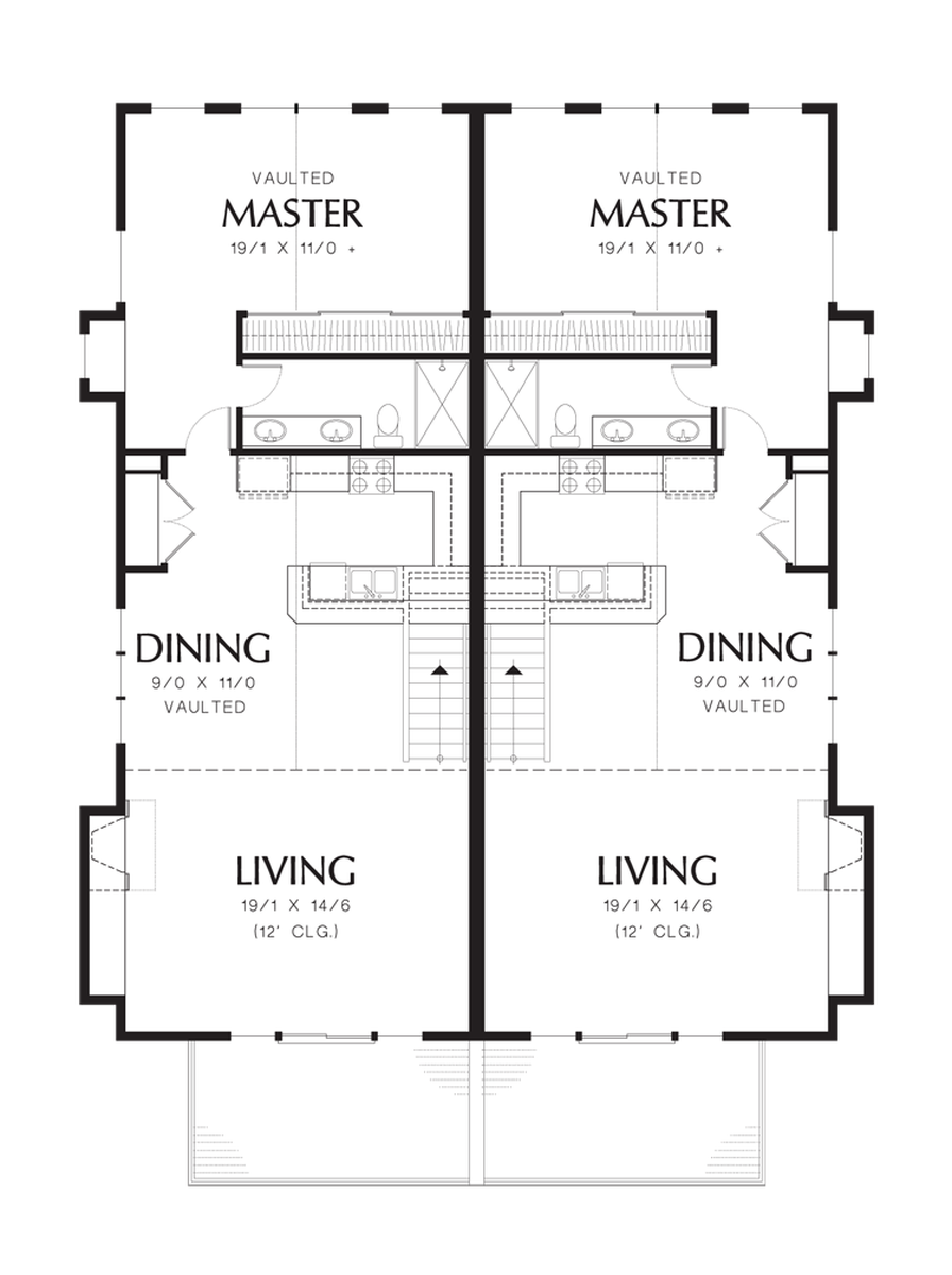 Upper Floor Plan image for Mascord Olsen-Spacious Reverse Living Plan with Oversized Garage-Upper Floor Plan