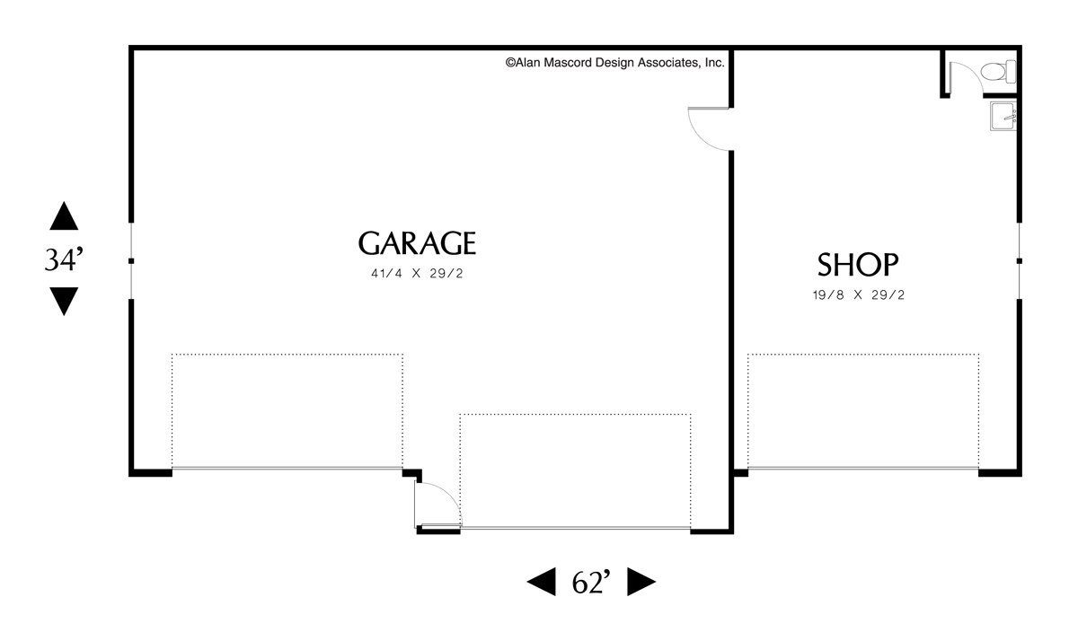 Main Floor Plan image for Mascord Andretti-Outbuilding for Those With Large Garage Needs-Main Floor Plan