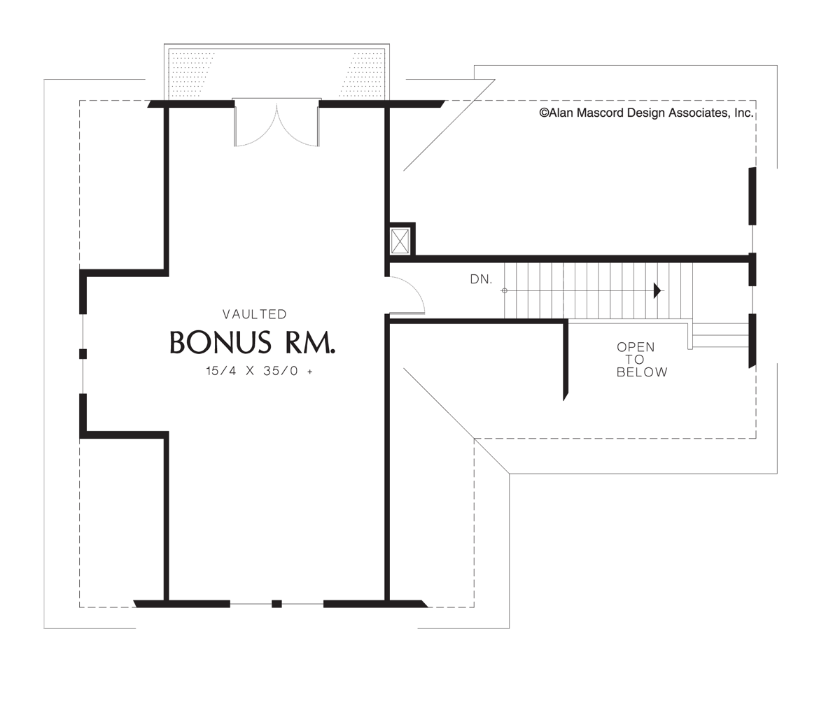 Upper Floor Plan image for Mascord Pomona-Triple Garage, Storage and Flexible Space-Upper Floor Plan