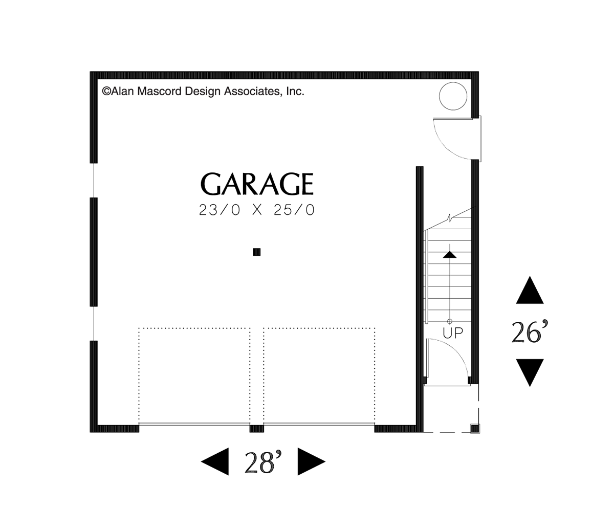Main Floor Plan image for Mascord Arthur-Garage Plan with Old World Flair and Apartment Above-Main Floor Plan