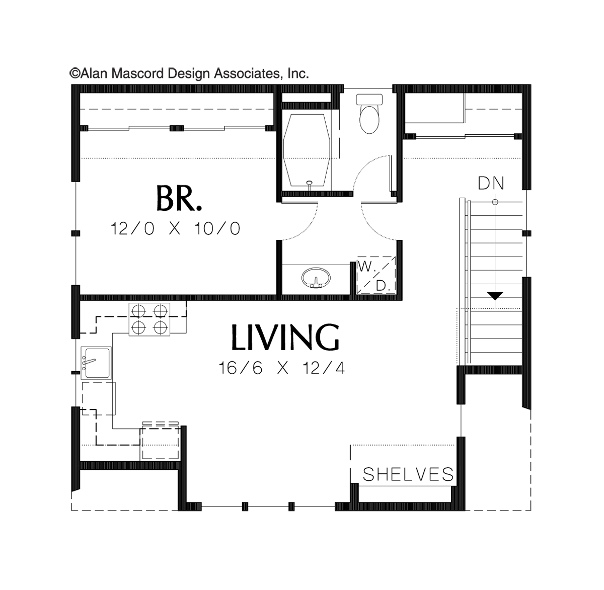 Upper Floor Plan image for Mascord Arthur-Garage Plan with Old World Flair and Apartment Above-Upper Floor Plan