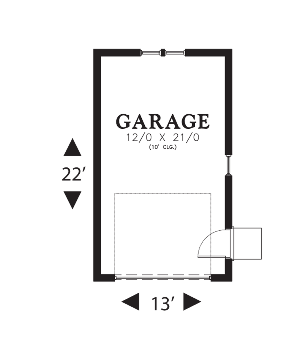 Main Floor Plan image for Mascord Petty-Neat and Tidy Outbuilding for Car or Storage-Main Floor Plan