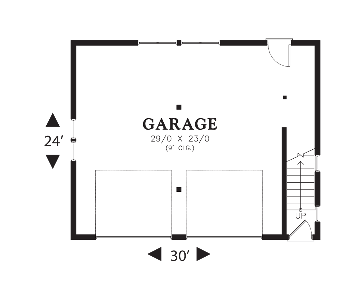Main Floor Plan image for Mascord Oldfield-Garage Outbuilding with Hip Roof and Dormers-Main Floor Plan