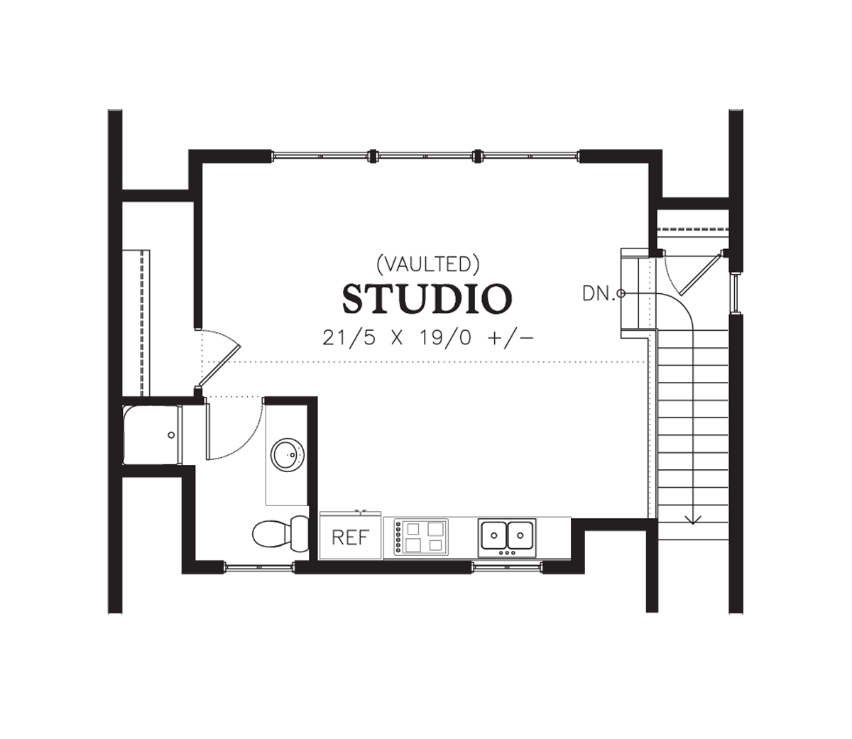 Upper Floor Plan image for Mascord Oldfield-Garage Outbuilding with Hip Roof and Dormers-Upper Floor Plan