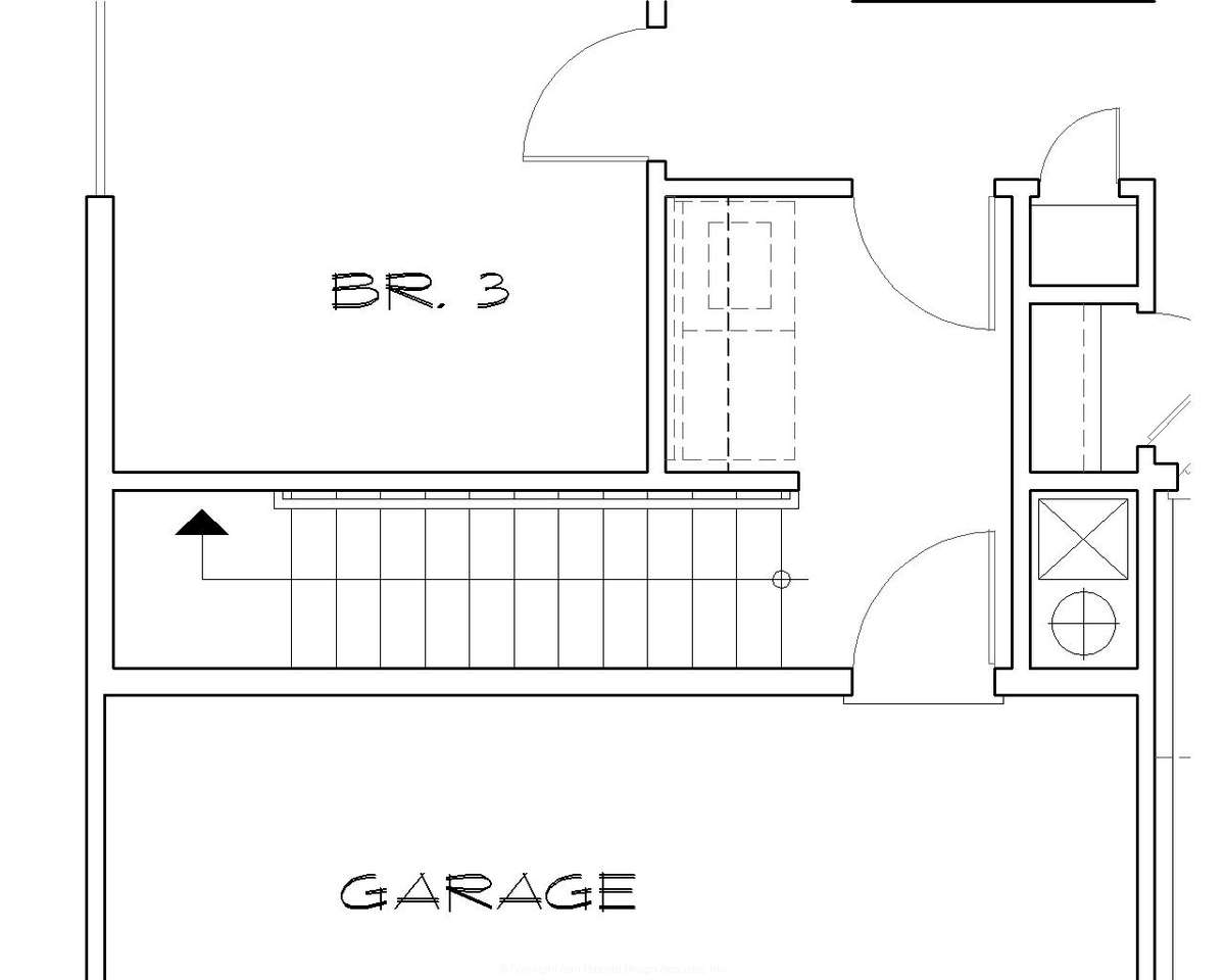 Basement Stair Location for Mascord House Plan B1111AC - The Cypress