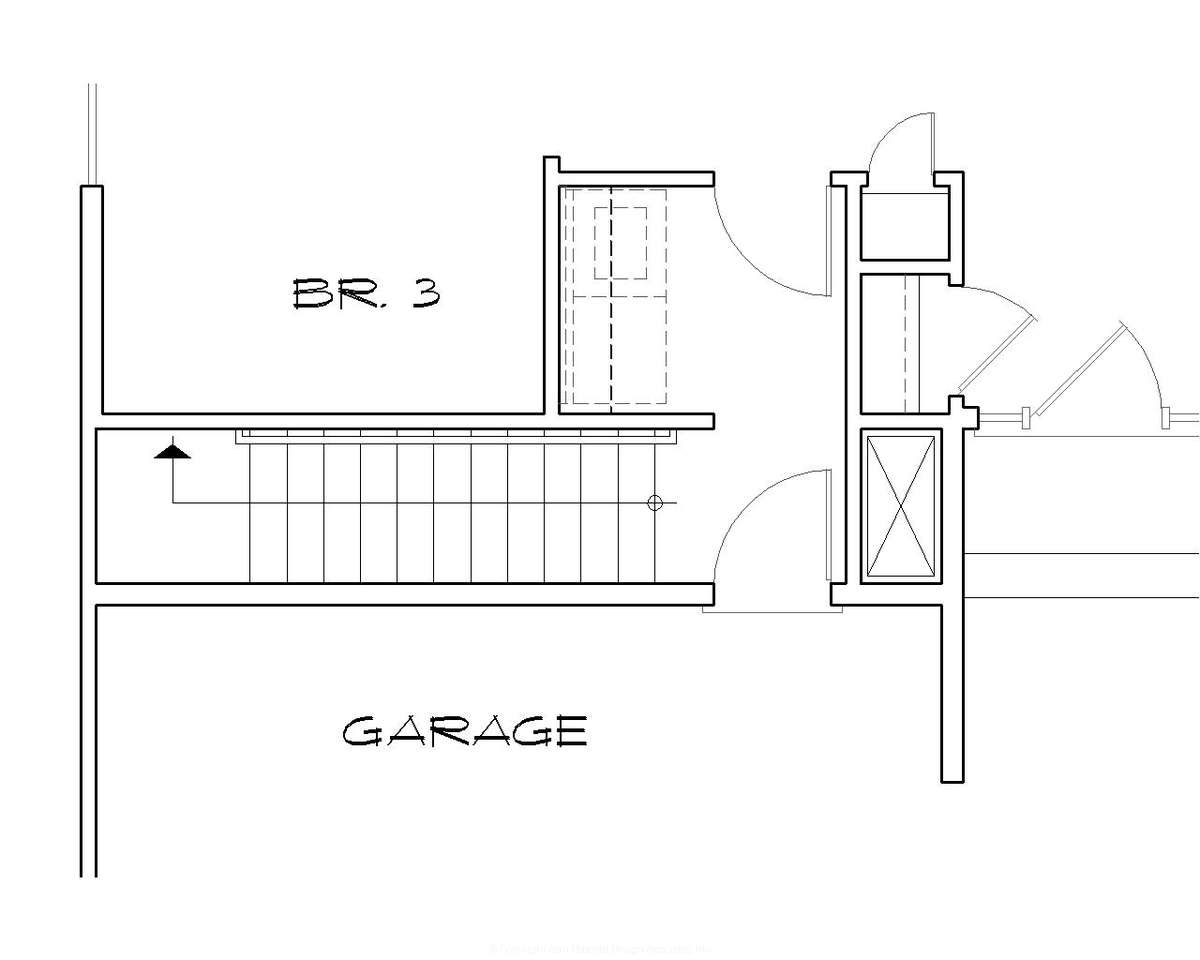 Basement Stair Location for Mascord House Plan B1111AD - The Wyndley
