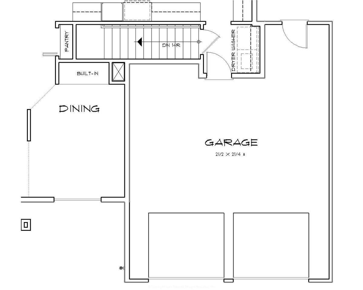 Basement Stair Location for Mascord House Plan B1118A - The Parson