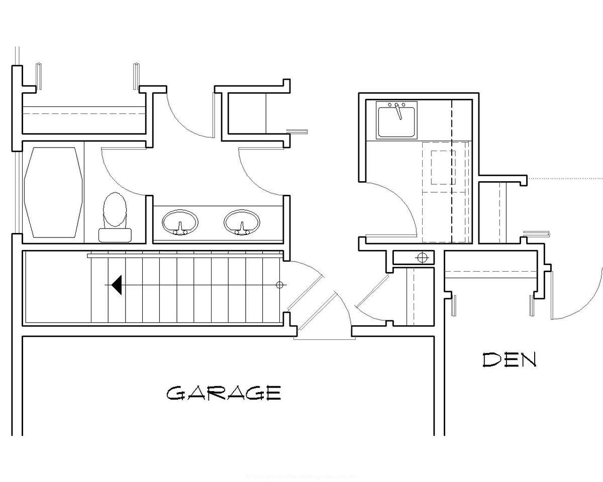 Basement Stair Location for Mascord House Plan B1119B - The Langdon