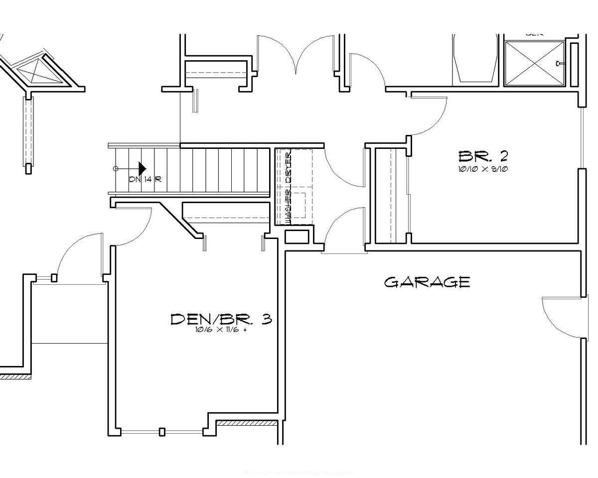 Basement Stair Location for Mascord House Plan B1128 - The Corrigan