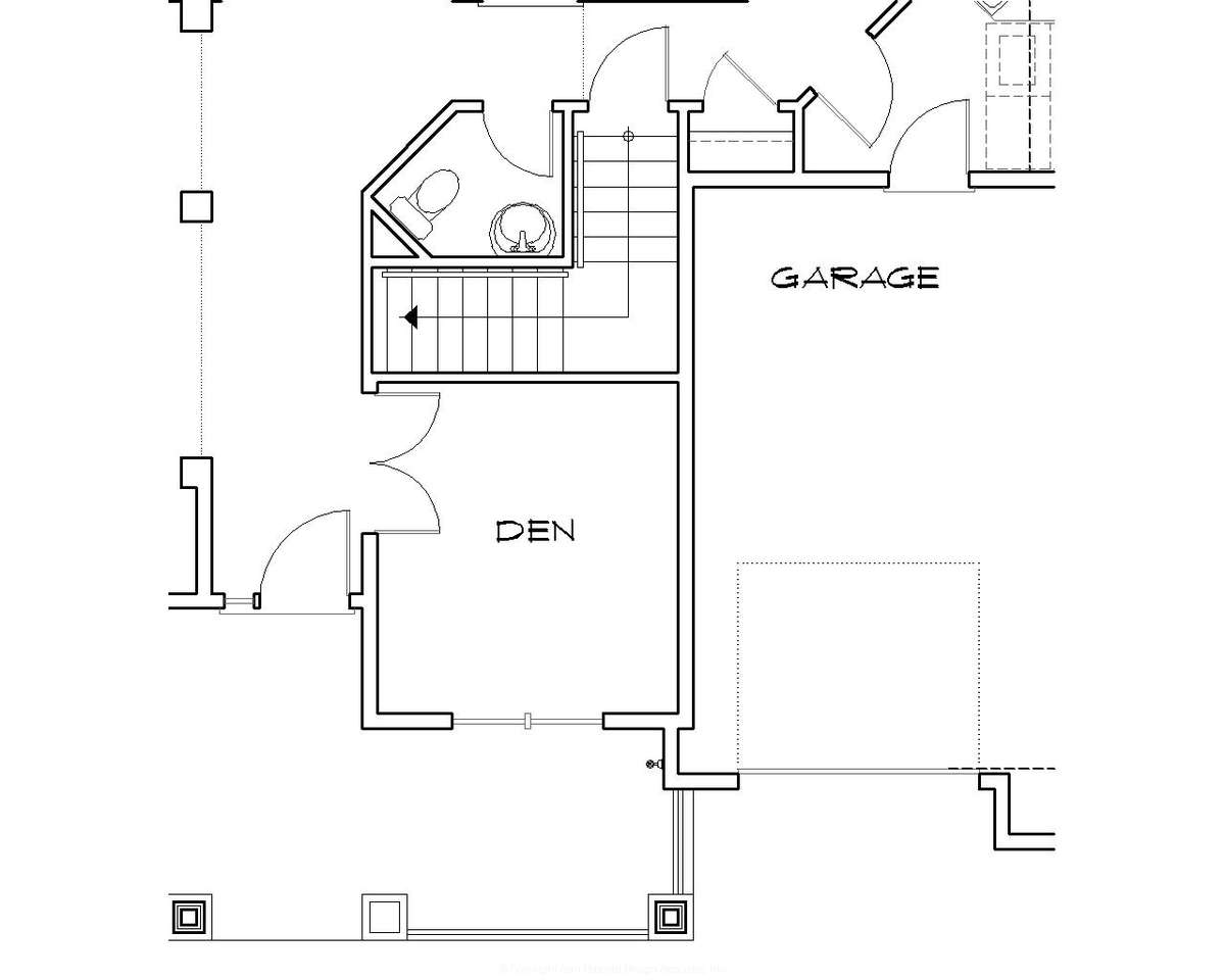 Basement Stair Location for Mascord House Plan B1133C - The Blake