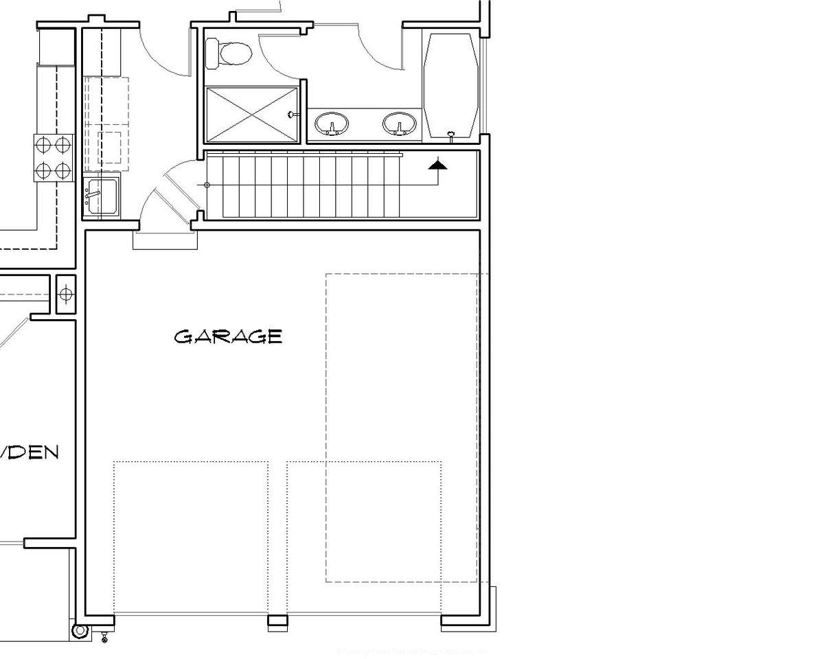 Basement Stair Location for Mascord House Plan B1146 - The Godfrey