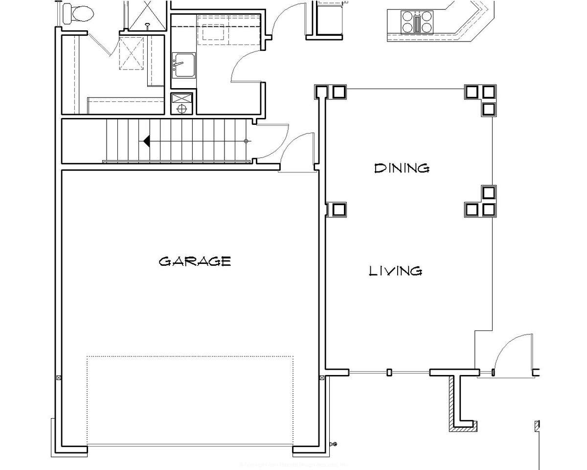 Basement Stair Location for Mascord House Plan B1147 - The Brookings