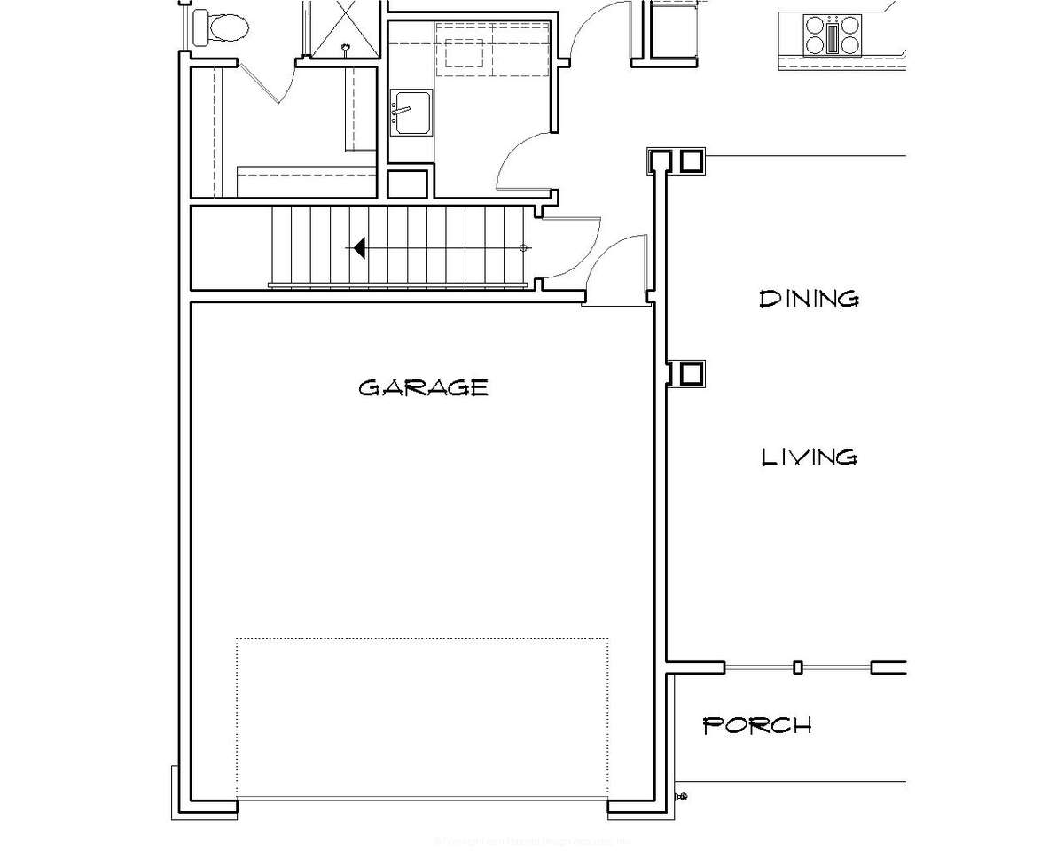 Basement Stair Location for Mascord House Plan B1147A - The Garnet