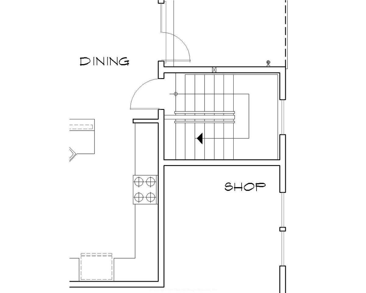 Basement Stair Location for Mascord House Plan B1149B - The Pendleton
