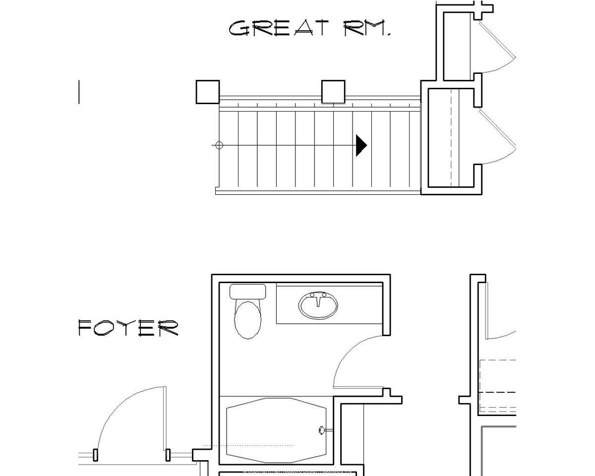 Basement Stair Location for Mascord House Plan B1150A - The Calloway