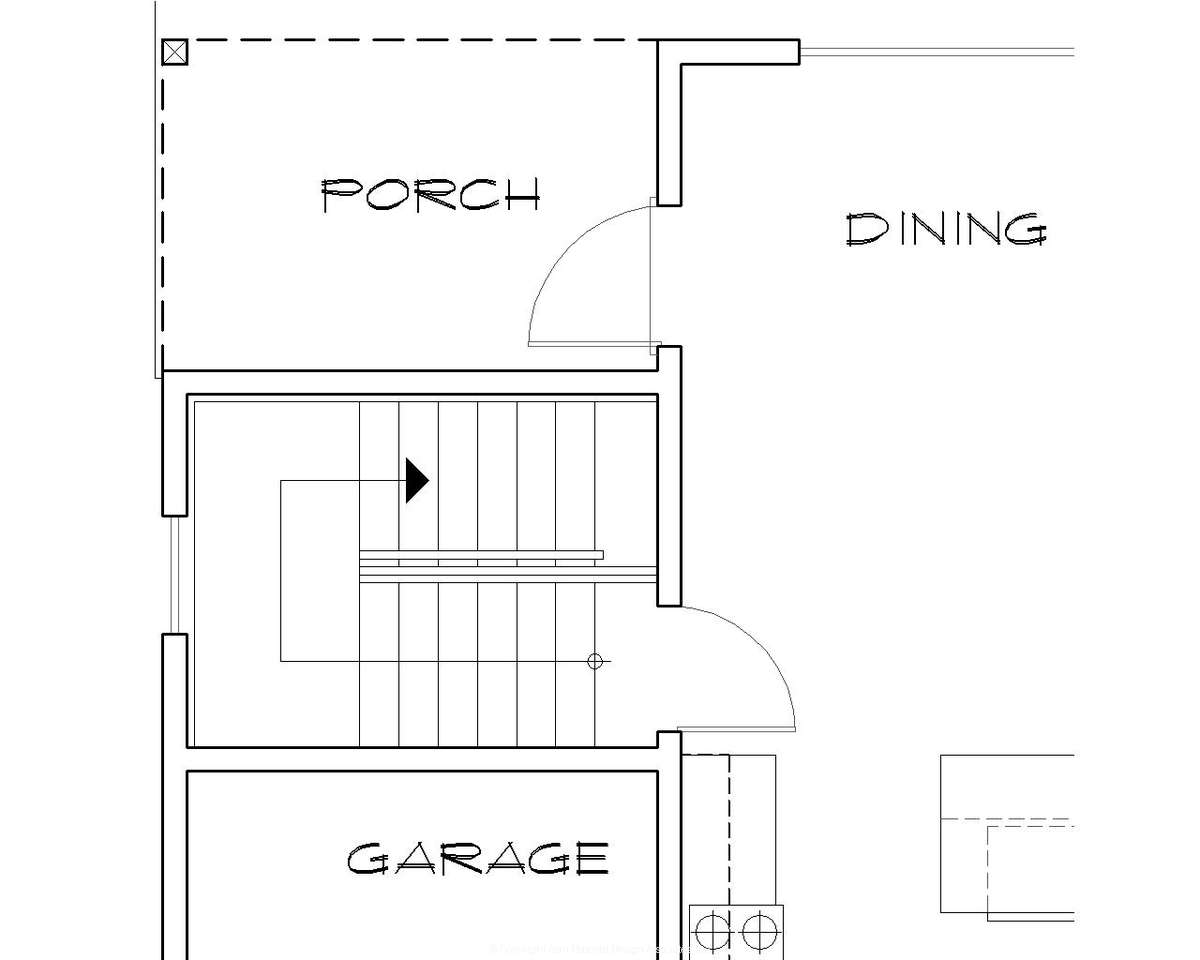 Basement Stair Location for Mascord House Plan B1152 - The Buckner