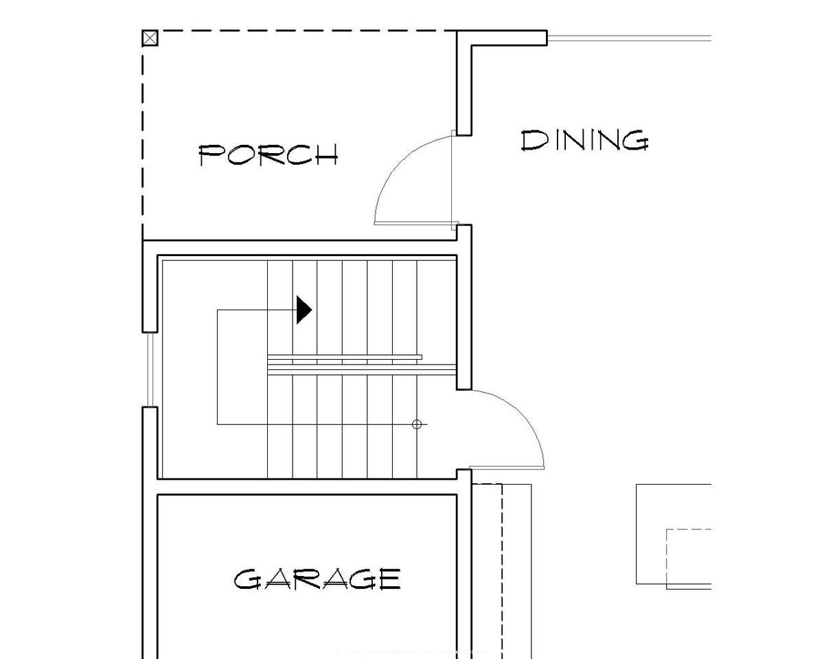 Basement Stair Location for Mascord House Plan B1152A - The Morton