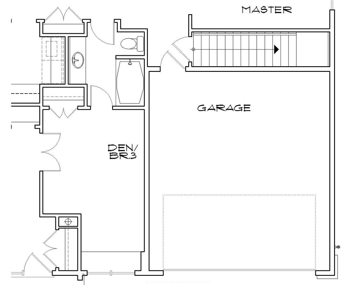 Basement Stair Location for Mascord House Plan B1153A - The Devereaux