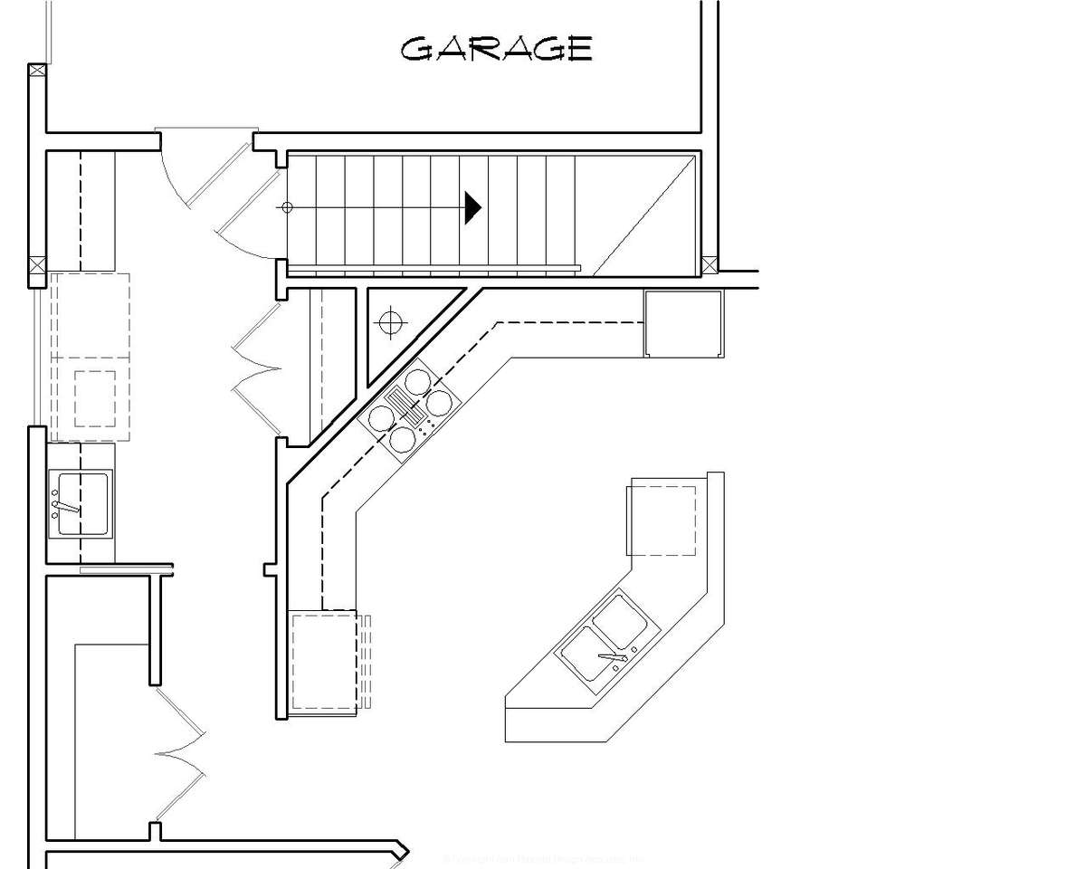 Basement Stair Location for Mascord House Plan B1154 - The Ellington