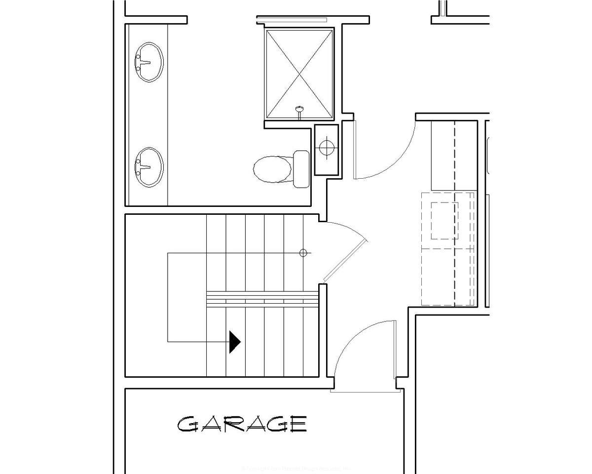 Basement Stair Location for Mascord House Plan B1155A - The Northwood