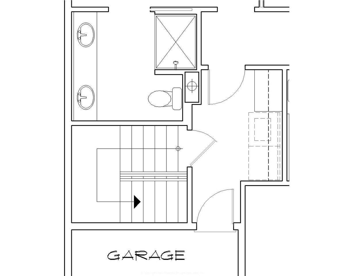 Basement Stair Location for Mascord House Plan B1155 - The Wenlock