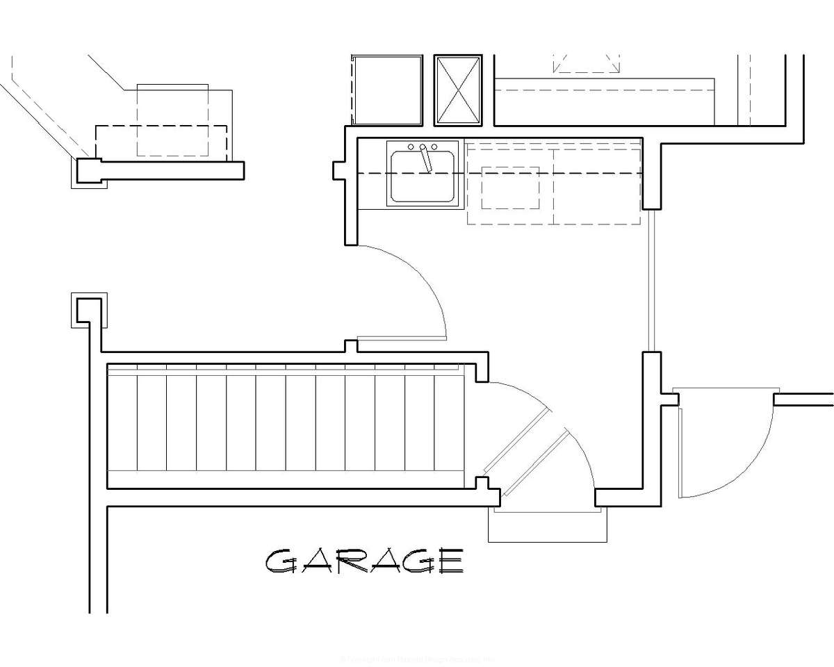 Basement Stair Location for Mascord House Plan B1213 - The Stephen