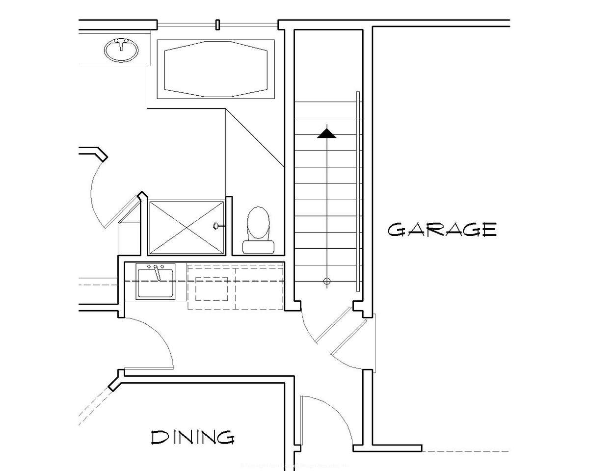 Basement Stair Location for Mascord House Plan B1216 - The Shawnee