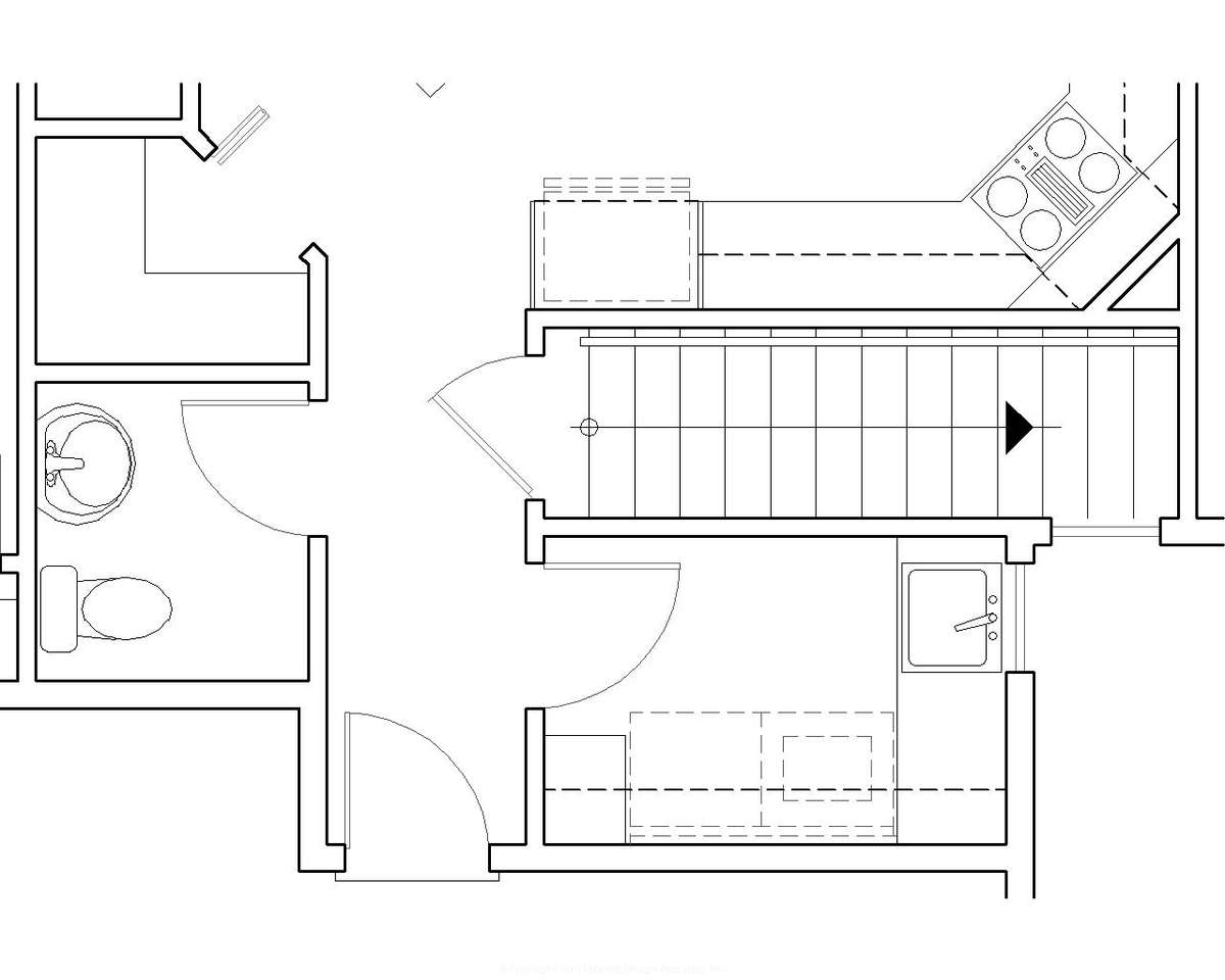 Basement Stair Location for Mascord House Plan B1219 - The Glencoe