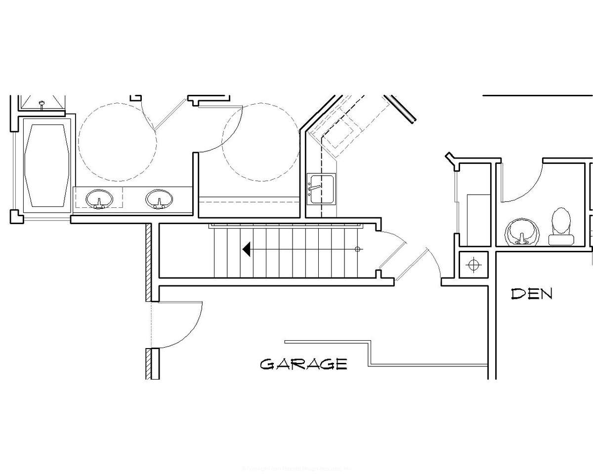 Basement Stair Location for Mascord House Plan B1224 - The Karlstad