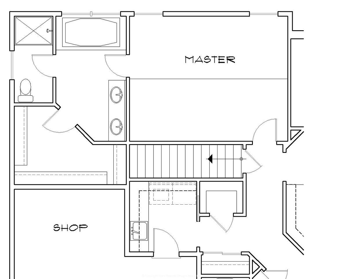 Basement Stair Location for Mascord House Plan B1231 - The Galen