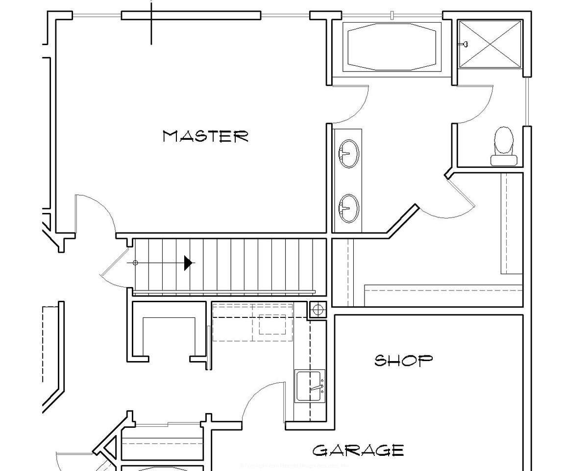 Basement Stair Location for Mascord House Plan B1231A - The Blackburn