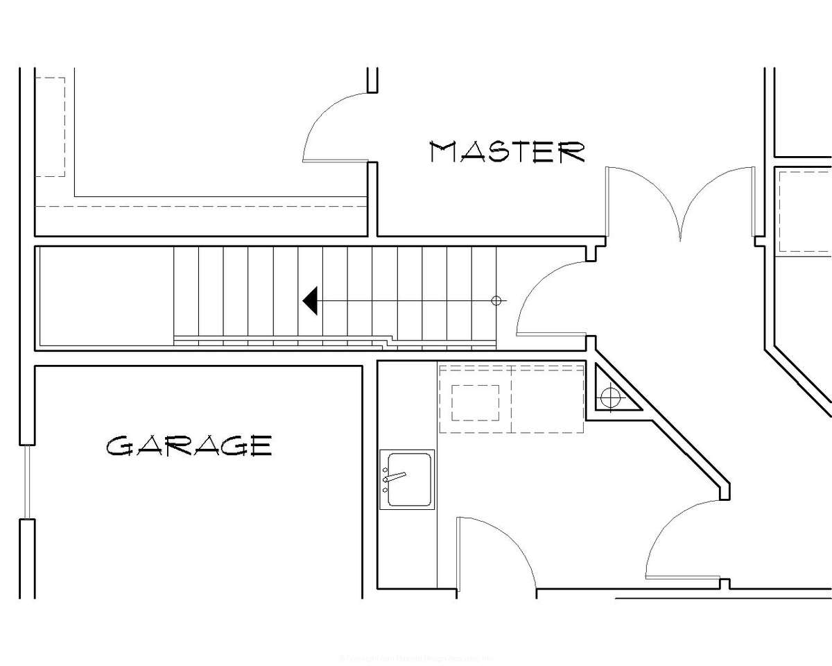 Basement Stair Location for Mascord House Plan B1231F - The Saratoga
