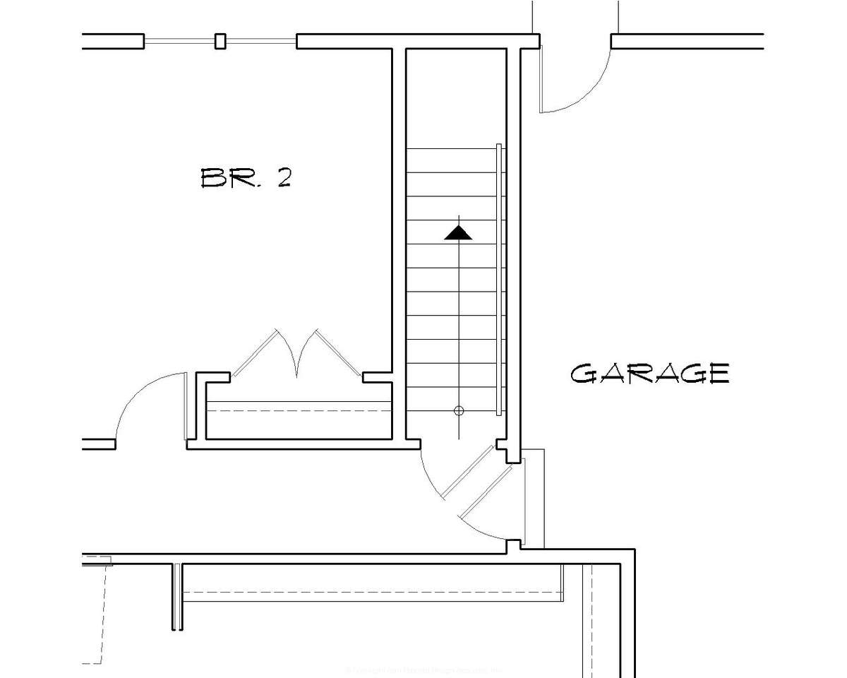 Basement Stair Location for Mascord House Plan B1232 - The Garrett