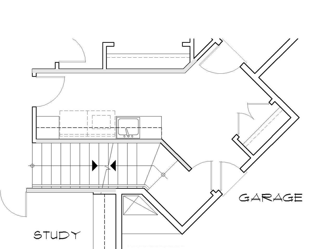 Basement Stair Location for Mascord House Plan B1233 - The Cainsville
