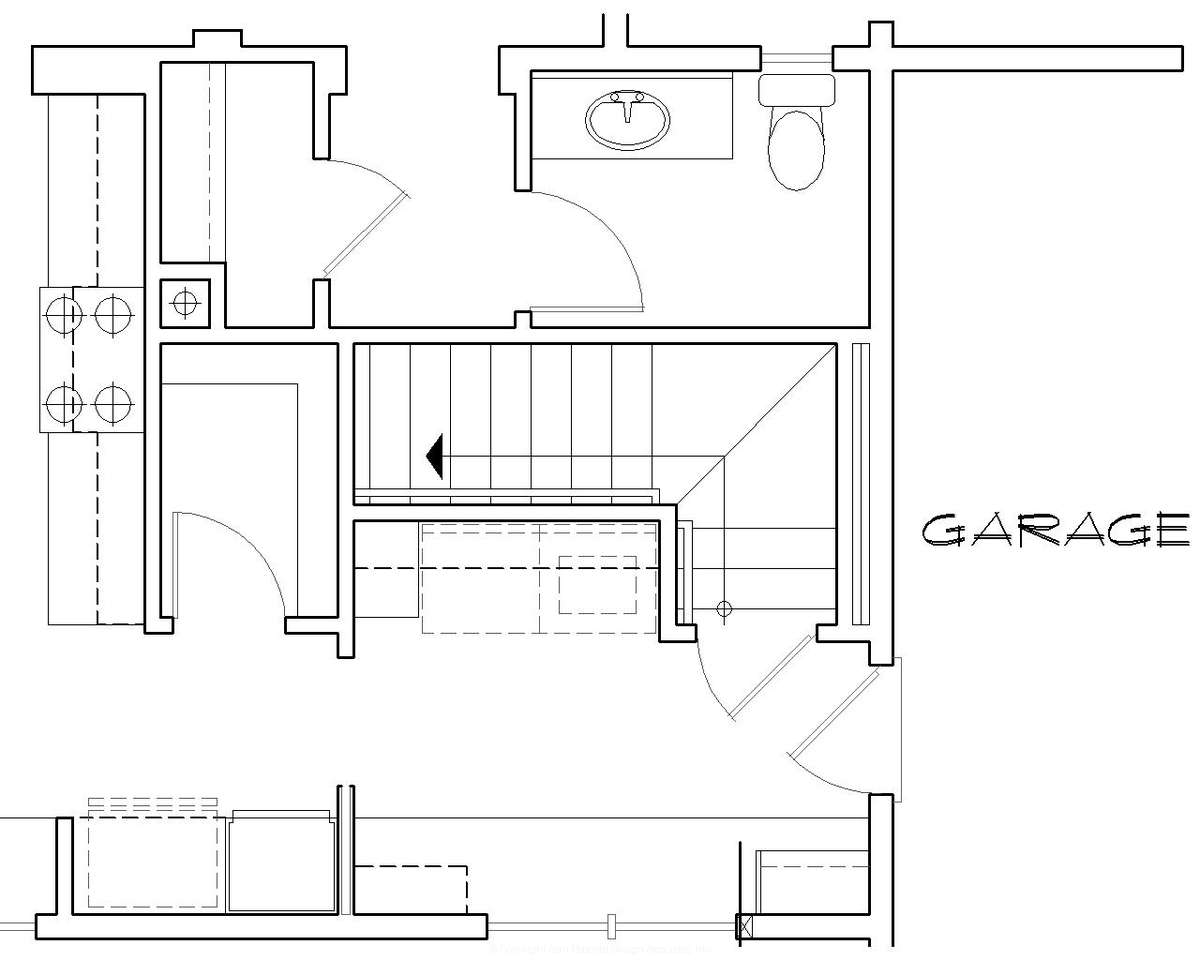 Basement Stair Location for Mascord House Plan B1234 - The Alberg