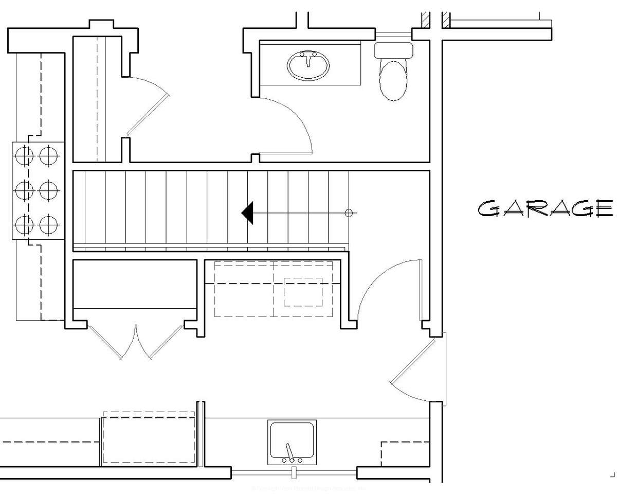 Basement Stair Location for Mascord House Plan B1234B - The Harriet