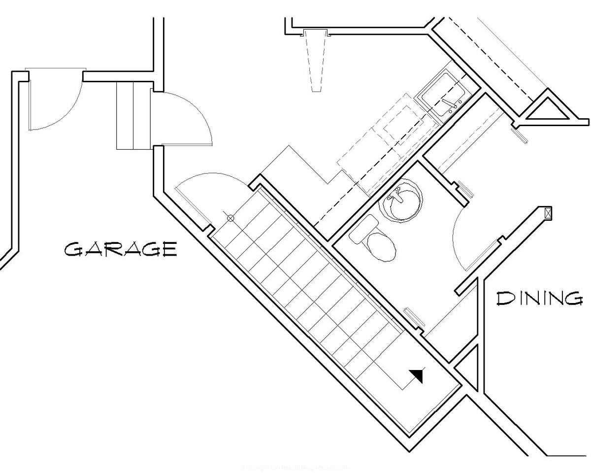 Basement Stair Location for Mascord House Plan B1310