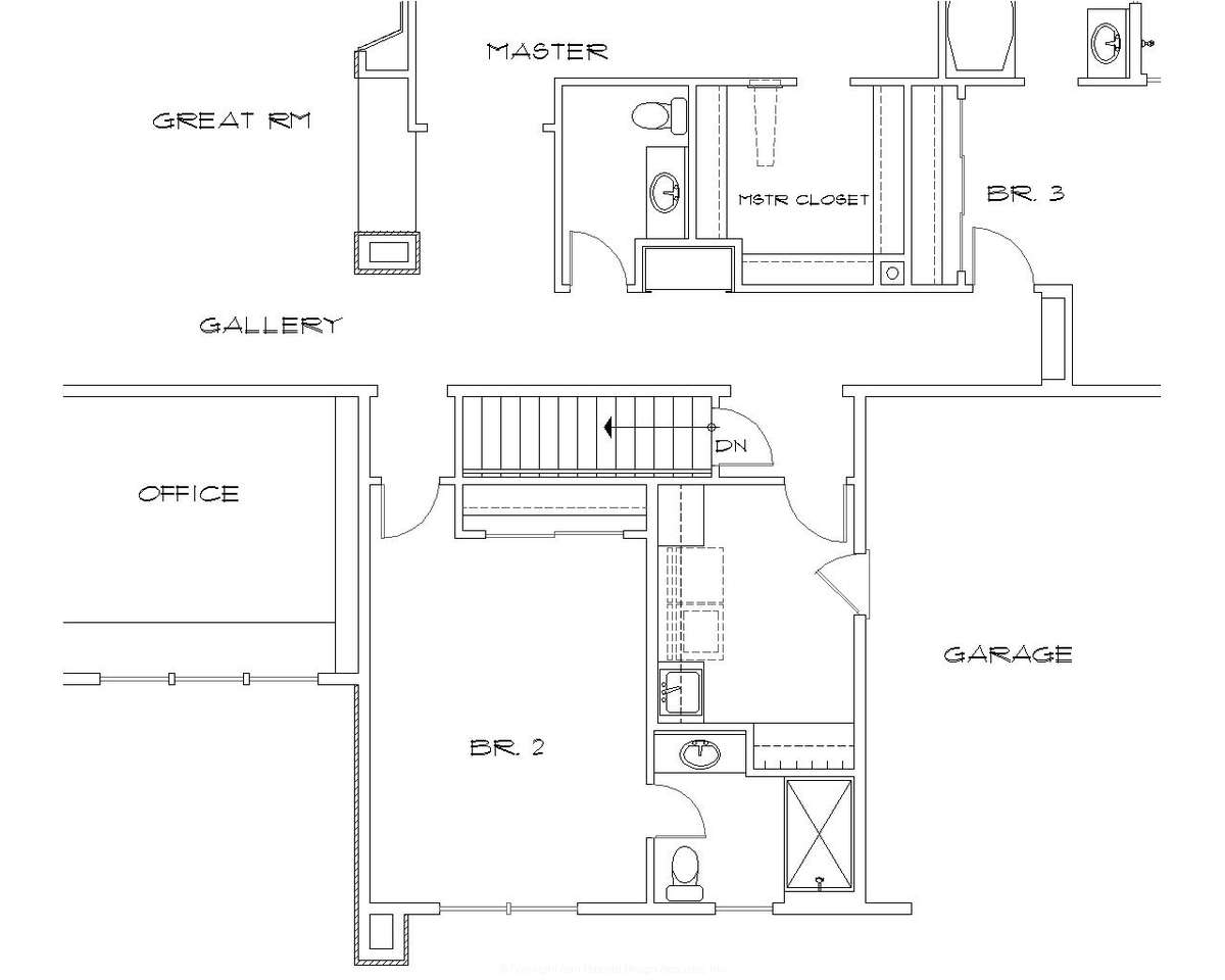 Basement Stair Location for Mascord House Plan B1327