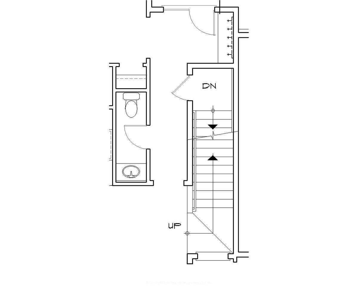 Basement Stair Location for Mascord House Plan B2102AB