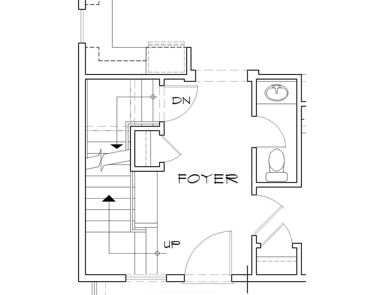 Basement Stair Location for Mascord House Plan B21133 - The Darlington