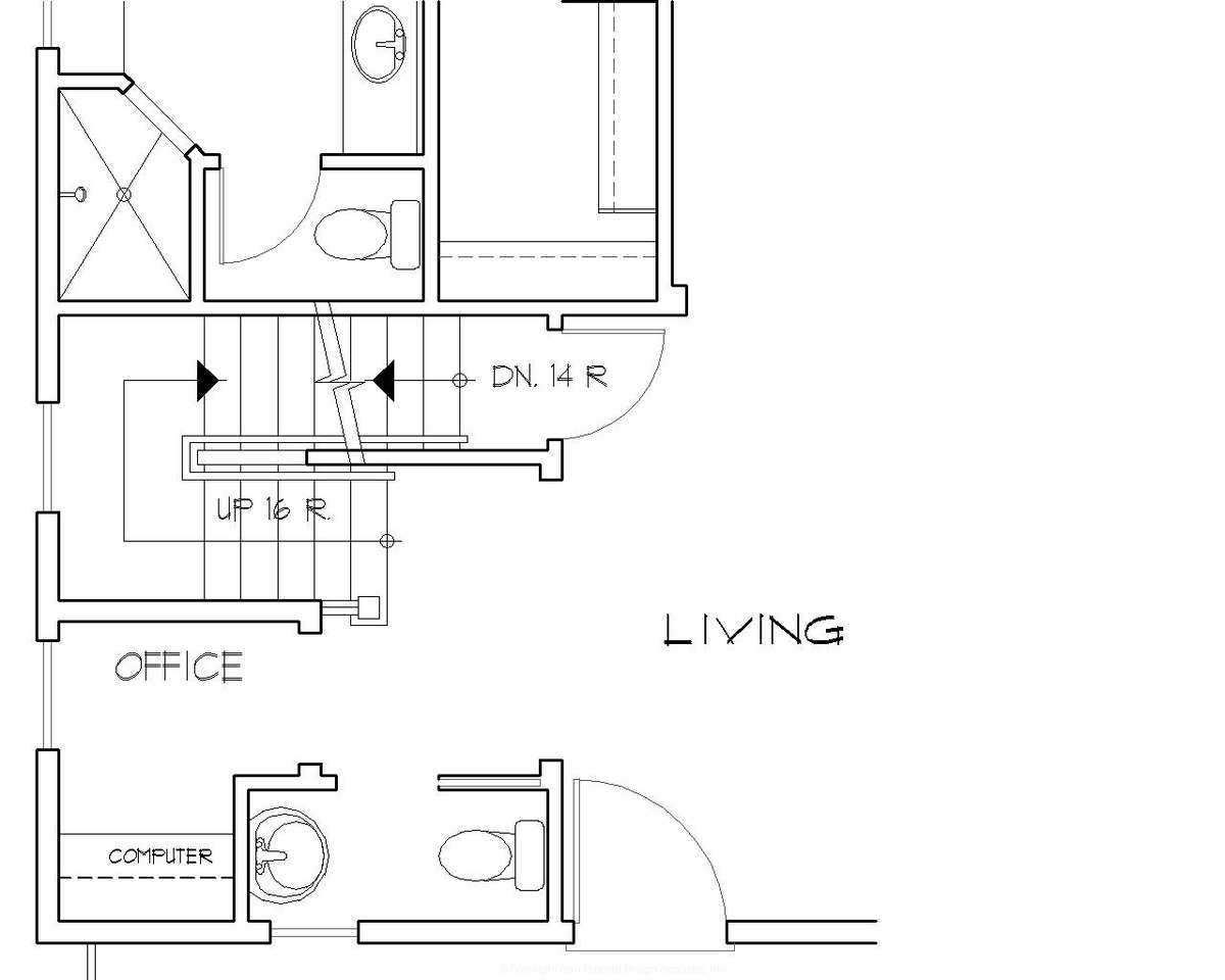 Basement Stair Location for Mascord House Plan B21145 - The Morris