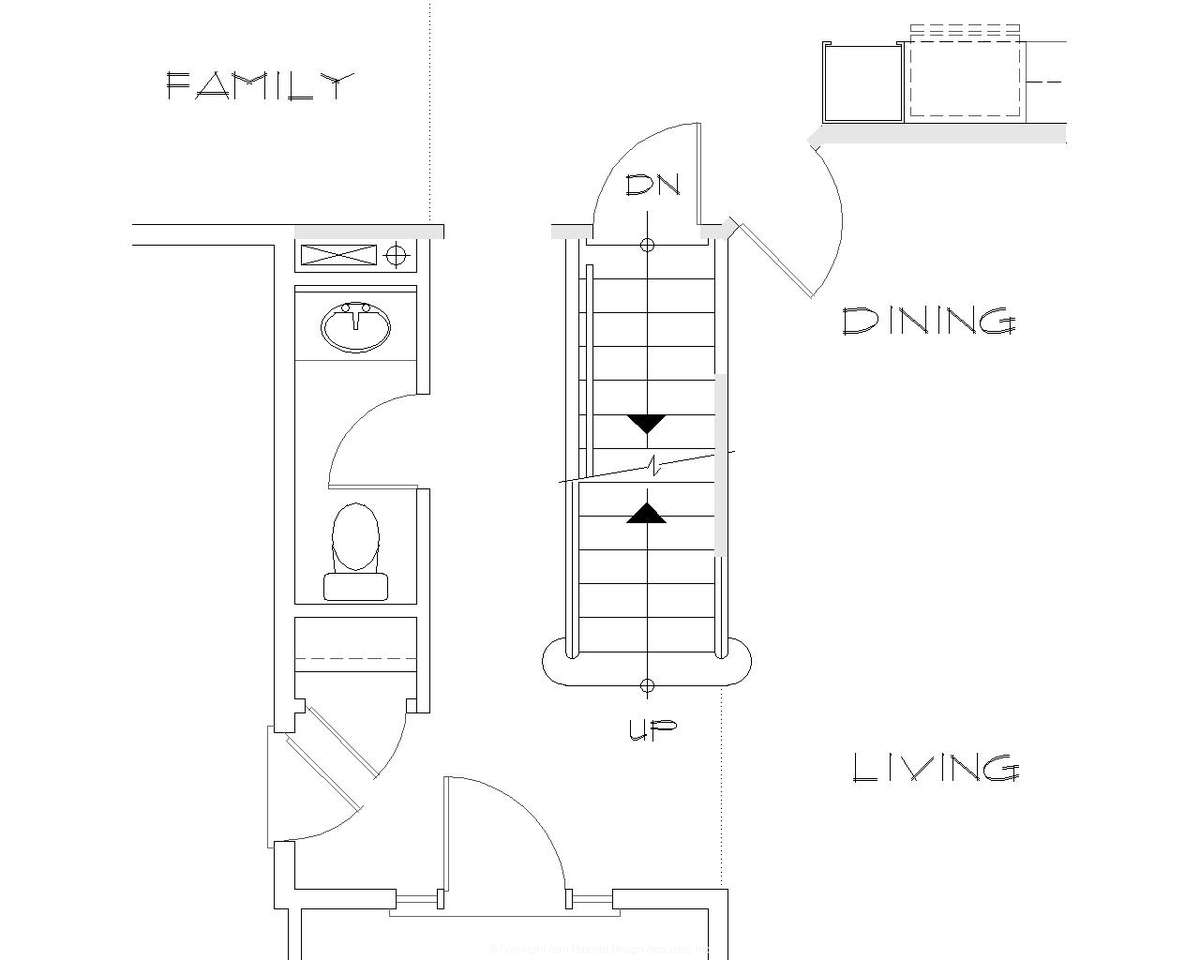 Basement Stair Location for Mascord House Plan B2138 - The Stayton