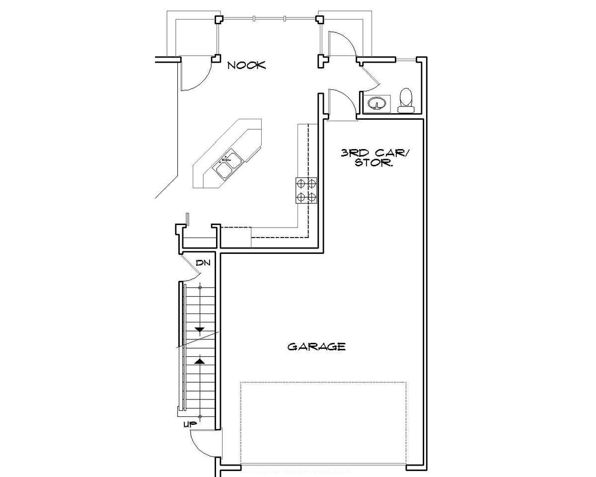 Basement Stair Location for Mascord House Plan B2164 - The Somersetter