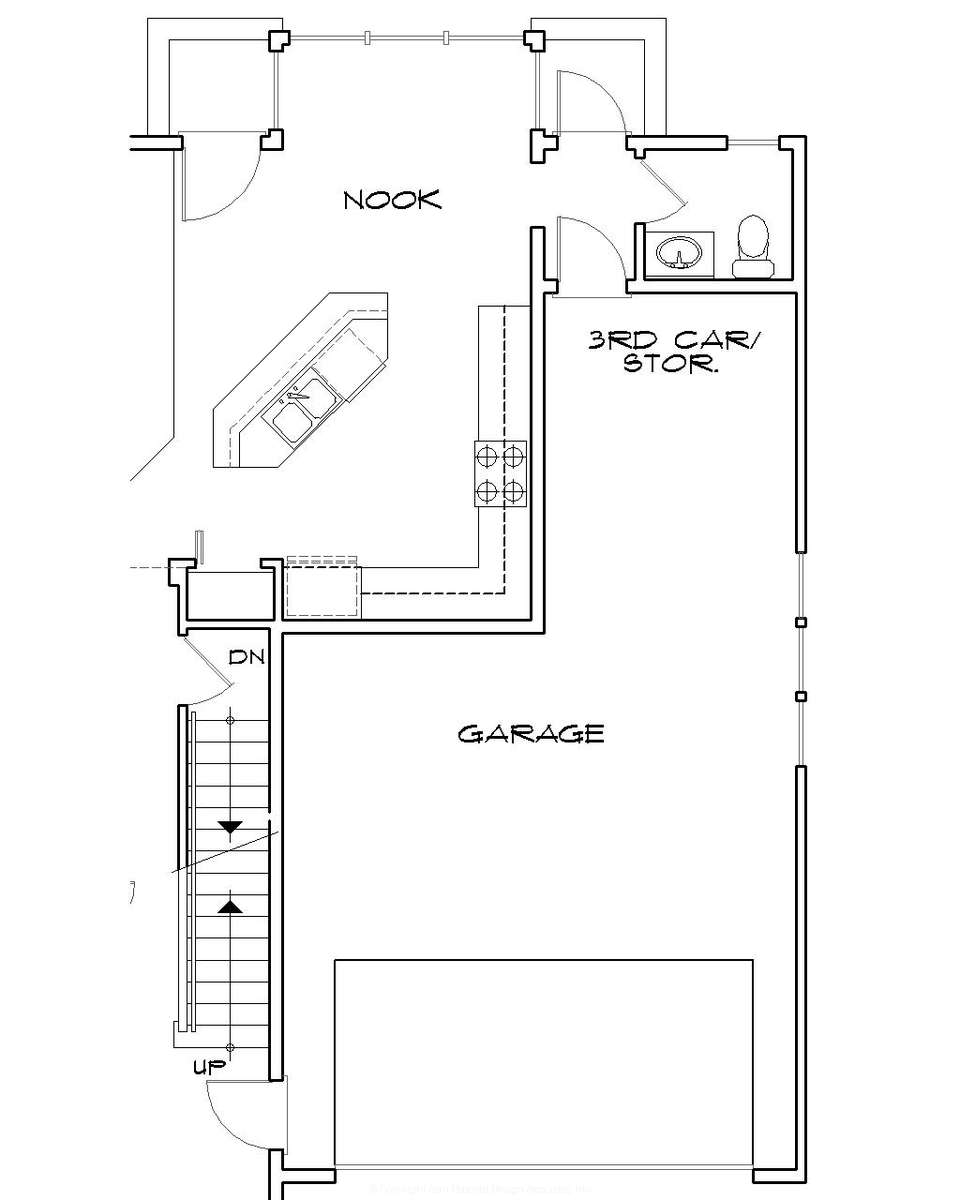 Basement Stair Location for Mascord House Plan B2164A - The Malone